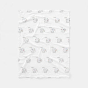 Bunny Rabbit Pattern Fleece Blanket