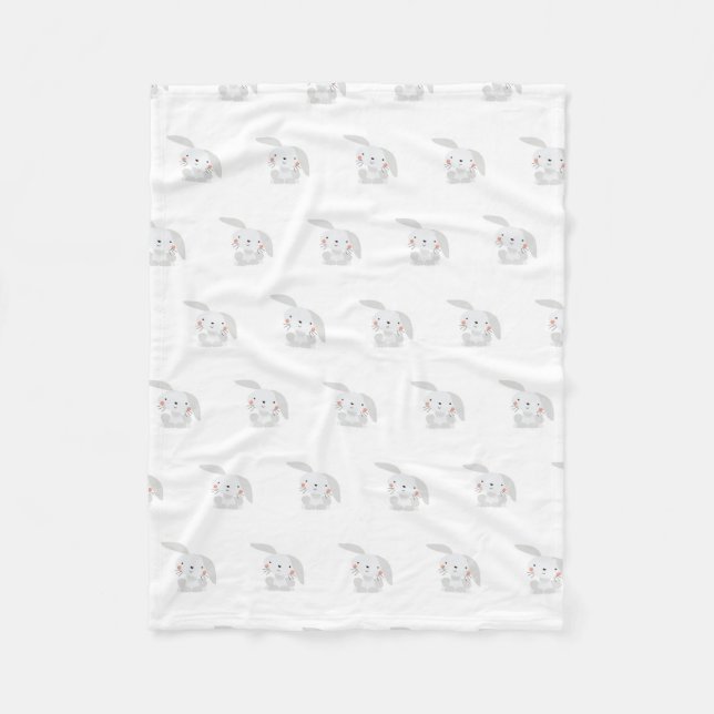 Bunny Rabbit Pattern Fleece Blanket (Front)
