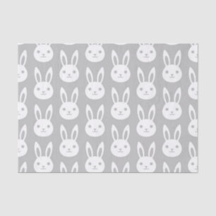 Bunny Rabbit Pattern Grey Tissue Paper