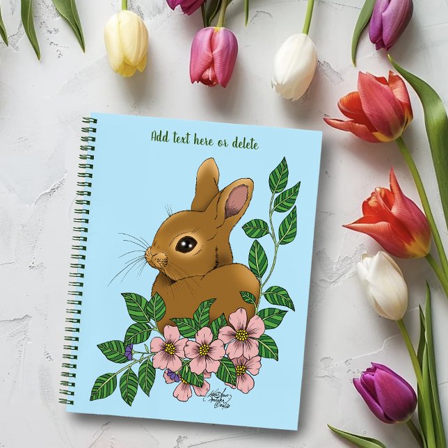 Bunny Rabbit Pink Flowers Notebook (Creator Uploaded)