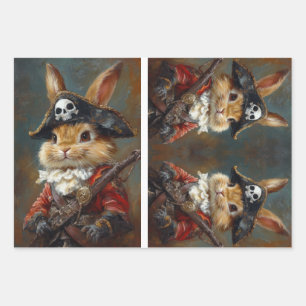 Bunny Rabbit Pirate Decoupage Paper
