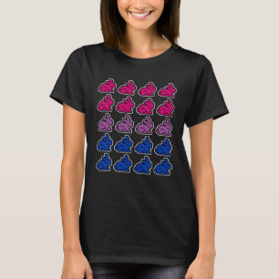 Bunny Rabbit  Pixel LGBT Bisexual Flag Colours Ret T-Shirt