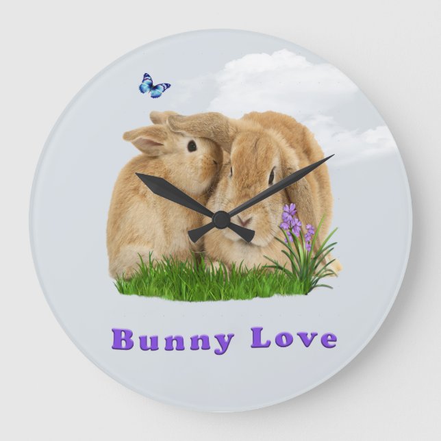 Bunny rabbit poster large clock (Front)