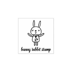 Bunny Rabbit Sketch Animal Rubber Stamp