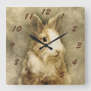  Bunny Rabbit Square Wall Clock