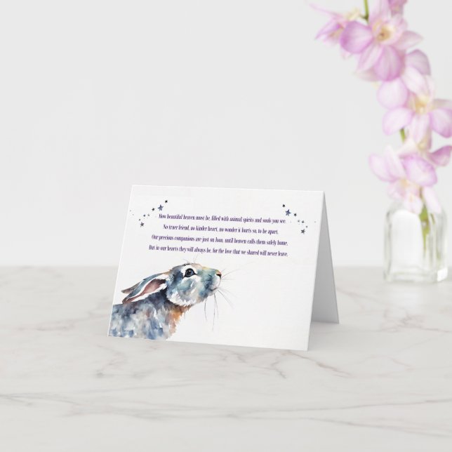 Bunny Rabbit Sympathy with Spiritual Type Poem Card (Orchid)