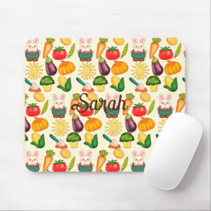 Bunny Rabbit Vegetable Farmer Mouse Mat