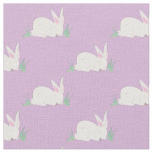Bunny Rabbit Watercolor Baby Room Decor Fabric