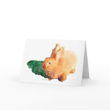 Bunny Rabbit Watercolor Greeting Card