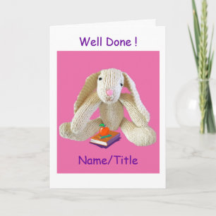 Bunny Rabbit Well Done Greeting Card school exams