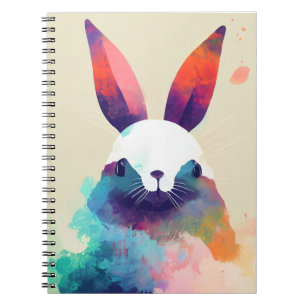 Bunny Rabbit Wild Nature Animal Colors Painting Notebook