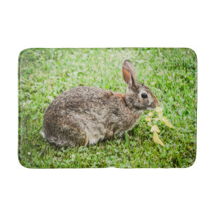 Bunny Rabbit Wildlife Green Nature Bath Mat
