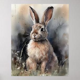 Bunny Rabbit Woodland Animal Art Print Poster
