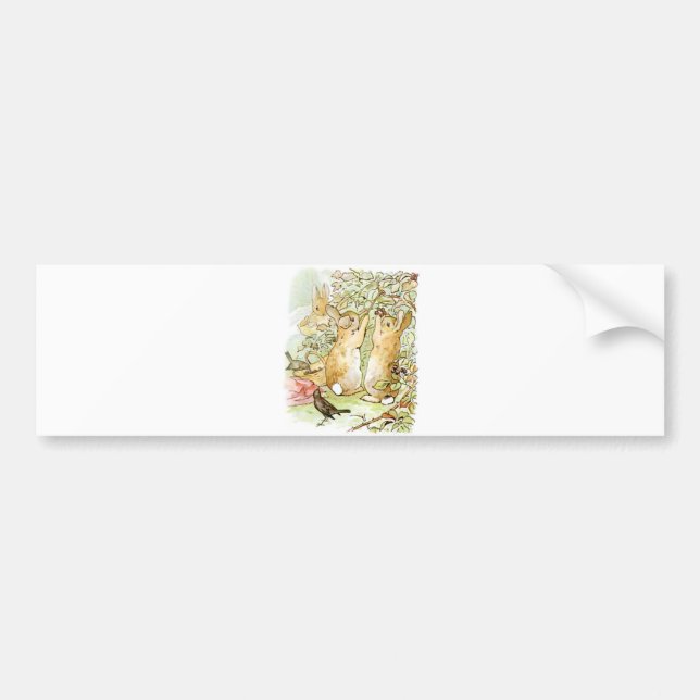 Bunny Rabbits: Blackberry Picking (Beatrix Potter) Bumper Sticker (Front)
