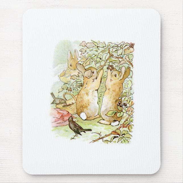 Bunny Rabbits: Blackberry Picking (Beatrix Potter) Mouse Mat (Front)