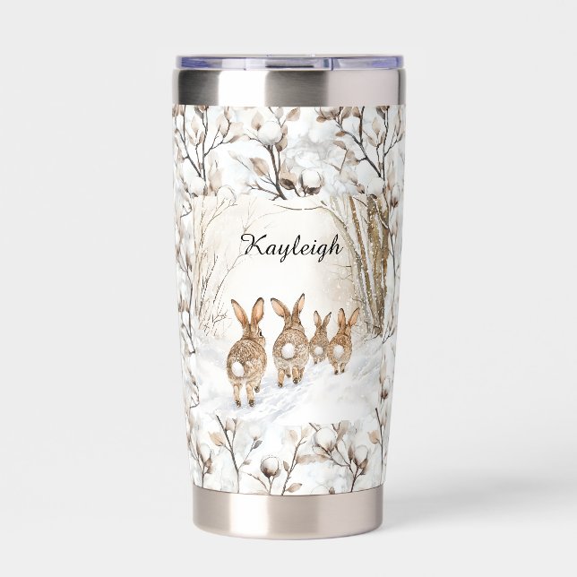 Bunny Rabbits Christmas Insulated Tumbler (Front)