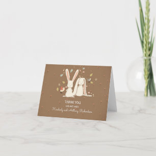 bunny rabbits couple cute thank you card