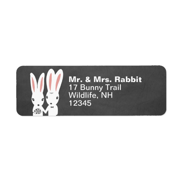 Bunny Rabbits Wedding Couple Return Address (Front)