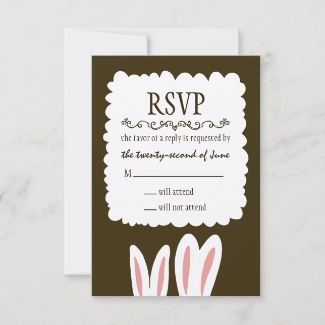 Bunny Rabbits Wedding RSVP (Front)