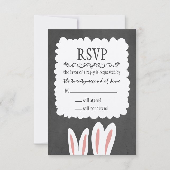 Bunny Rabbits Wedding RSVP (Front)