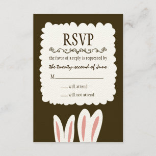 Bunny Rabbits Wedding RSVP Card