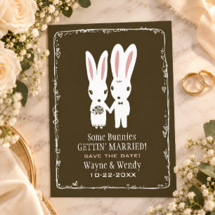 Bunny Rabbits Wedding Save the Date Announcement