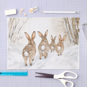 Bunny Rabbits Woods Christmas Tissue Paper