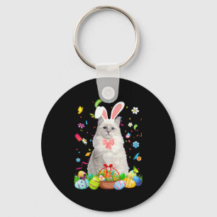 Bunny Ragdoll Cat Easter Egg Easter Key Ring