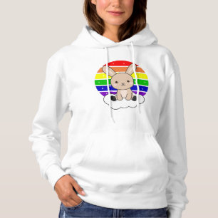 Bunny Rainbow Glitter Kawaii Bunny Cute Animals Hoodie