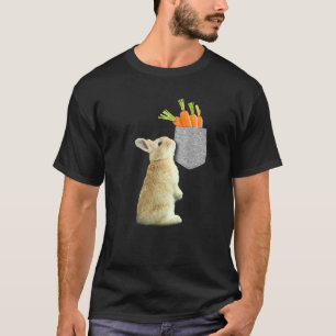 Bunny Reaching For Carrot In Your Fake Pocket Funn T-Shirt