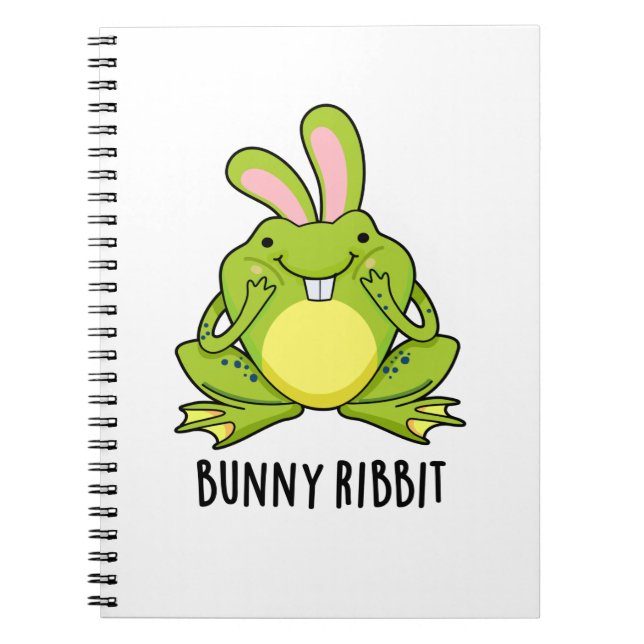Bunny Ribbit Funny Rabbit Frog Pun Notebook (Front)