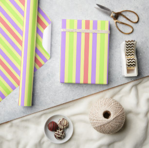 Bunny Ribbons Stripe Wrapping Paper