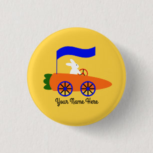 Bunny Riding Carrot Car #1 Button