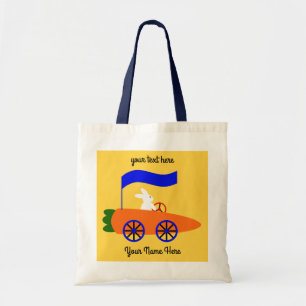 Bunny Riding Carrot Car #1 Tote Bag