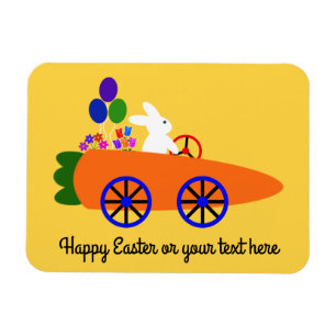 Bunny Riding Carrot Car #2 Magnet