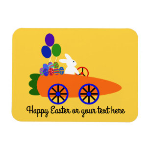 Bunny Riding Carrot Car #3 Magnet