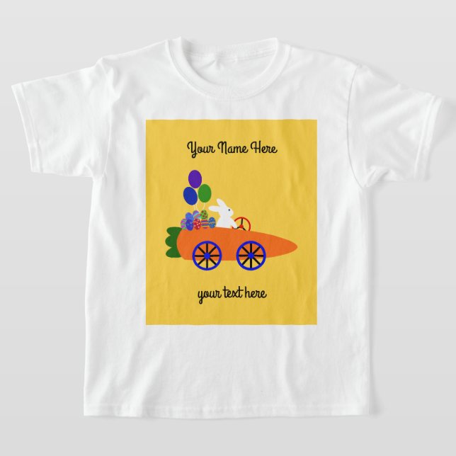 Bunny Riding Carrot Car #3 T-Shirt (Laydown)