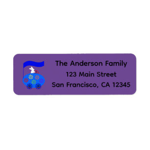 Bunny Riding Egg Car #1 Return Address Labels