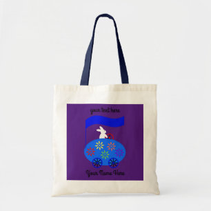 Bunny Riding Egg Car #1 Tote Bag