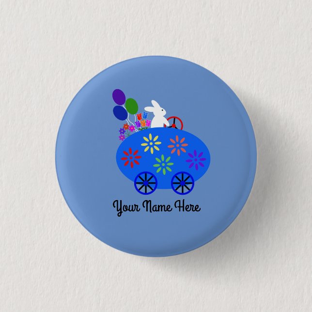 Bunny Riding Egg Car #2 Button (Front)
