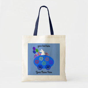 Bunny Riding Egg Car #2 Tote Bag