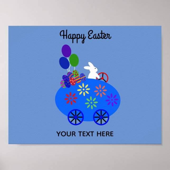 Bunny Riding Egg Car #3 Poster (Front)