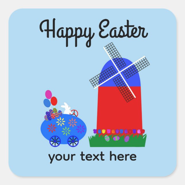 Bunny Riding Egg Car #4-2 Stickers (Front)