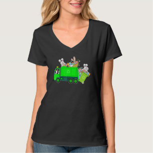 Bunny Riding Garbage Truck Easter Day Bunny Garbag T-Shirt