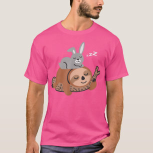 Bunny Riding Sloth Easter Day Cute Rabbit Boys Gir T-Shirt