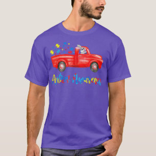 Bunny Riding Truck Cute Bunny Autism Awareness T-Shirt