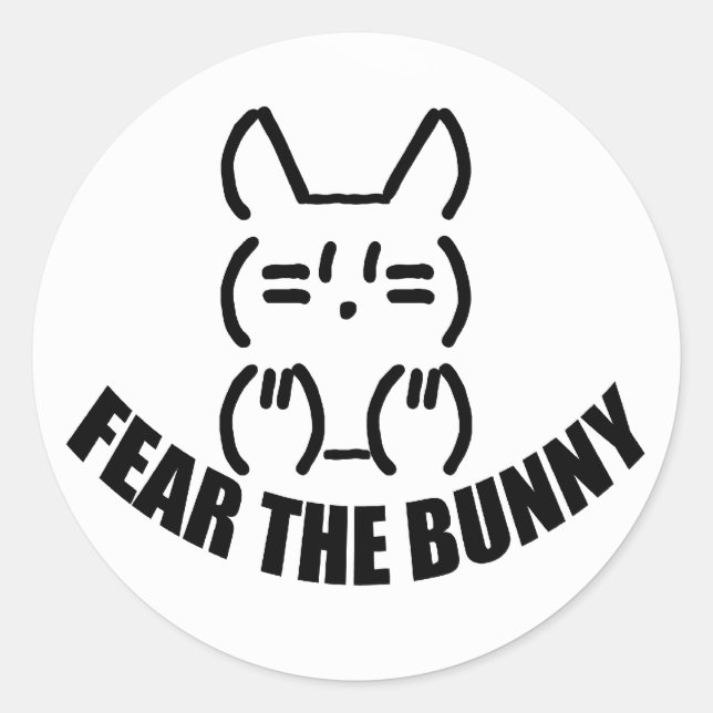 Bunny Round Sticker x 6 (Front)