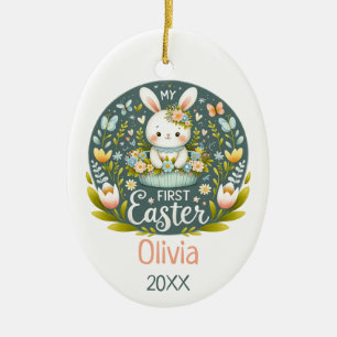 Bunny’s First Easter Celebration - Personalized Ceramic Tree Decoration