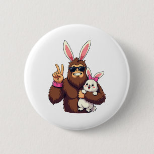 Bunny Sasquatch Bigfoot Sungles Easter 6 Cm Round Badge