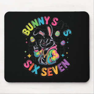 Bunny says six seven 67 easter meme men women mouse mat